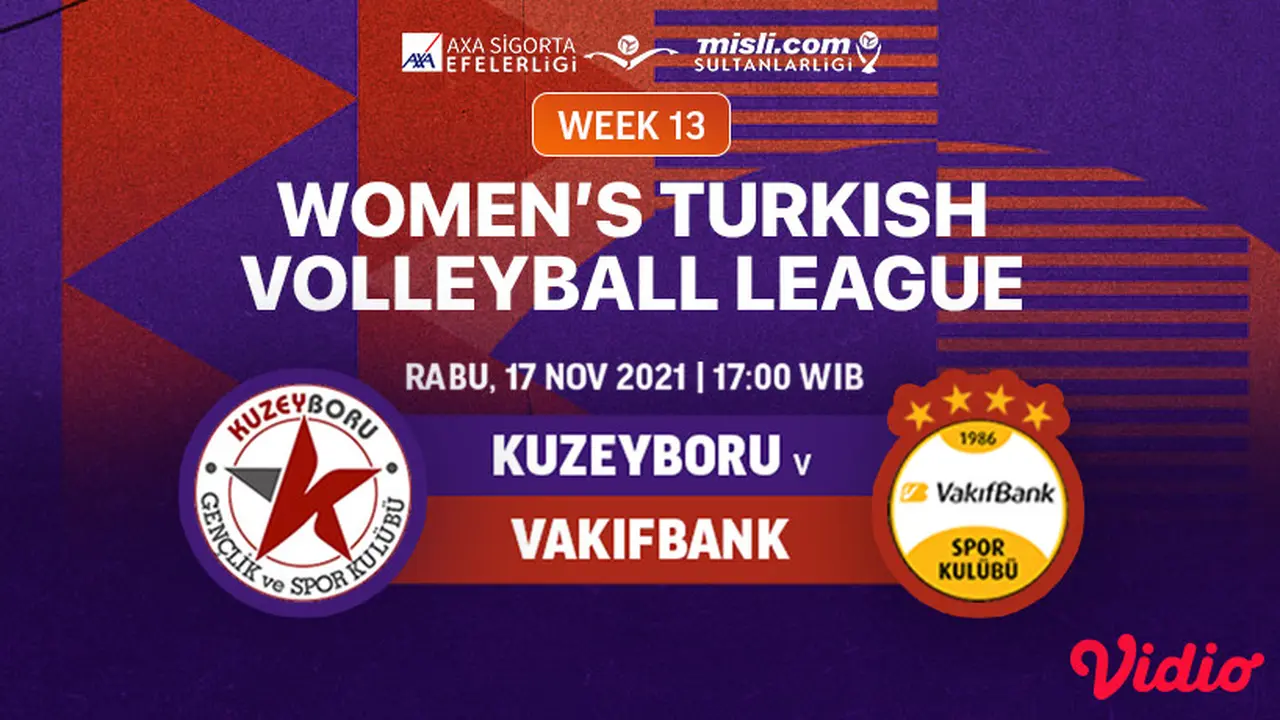 Link Live Streaming Turkish Volleyball League 2021 di Vidio Sore Ini
