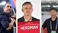 Peter Cklamovski, John Herdman, dan Kim Sang-sik. (Bola.com/Hery Kurniawan)