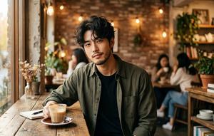 Model Rambut Pria Ikal Ala Korea (created by AI)