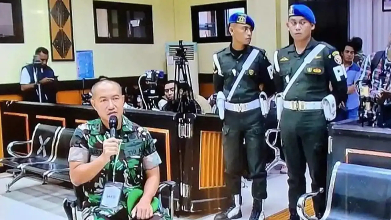 Suasana sidang Prada Lucky Namo di Pengadilan Militer Kupang.