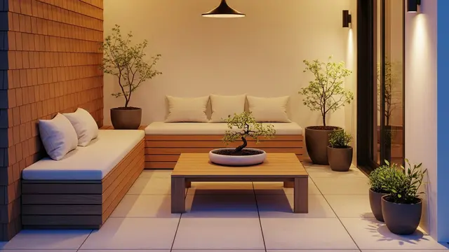 Pencahayaan di Teras RUmah bergaya Japandi