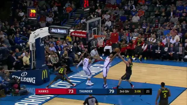 VIDEO : GAME RECAP NBA 2017-2018, Thunder 120 vs Hawks 117
