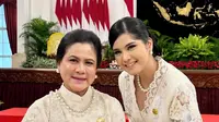 Lihat di sini gaya anggota OASE KIM halal bihalal dan rapat tahunan bersama Iriana Jokowi dan Wury Ma'ruf Amin. [@loemongga/@annisayudhoyono]