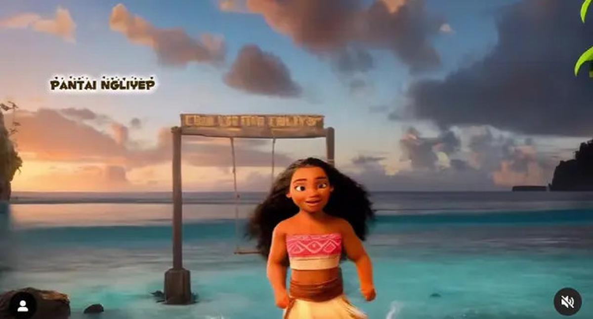 Super Kreatif, Konten Kreator Ini Ubah Scene Film Moana Jadi Lokal dengan Pesona Pantai Malang Selatan