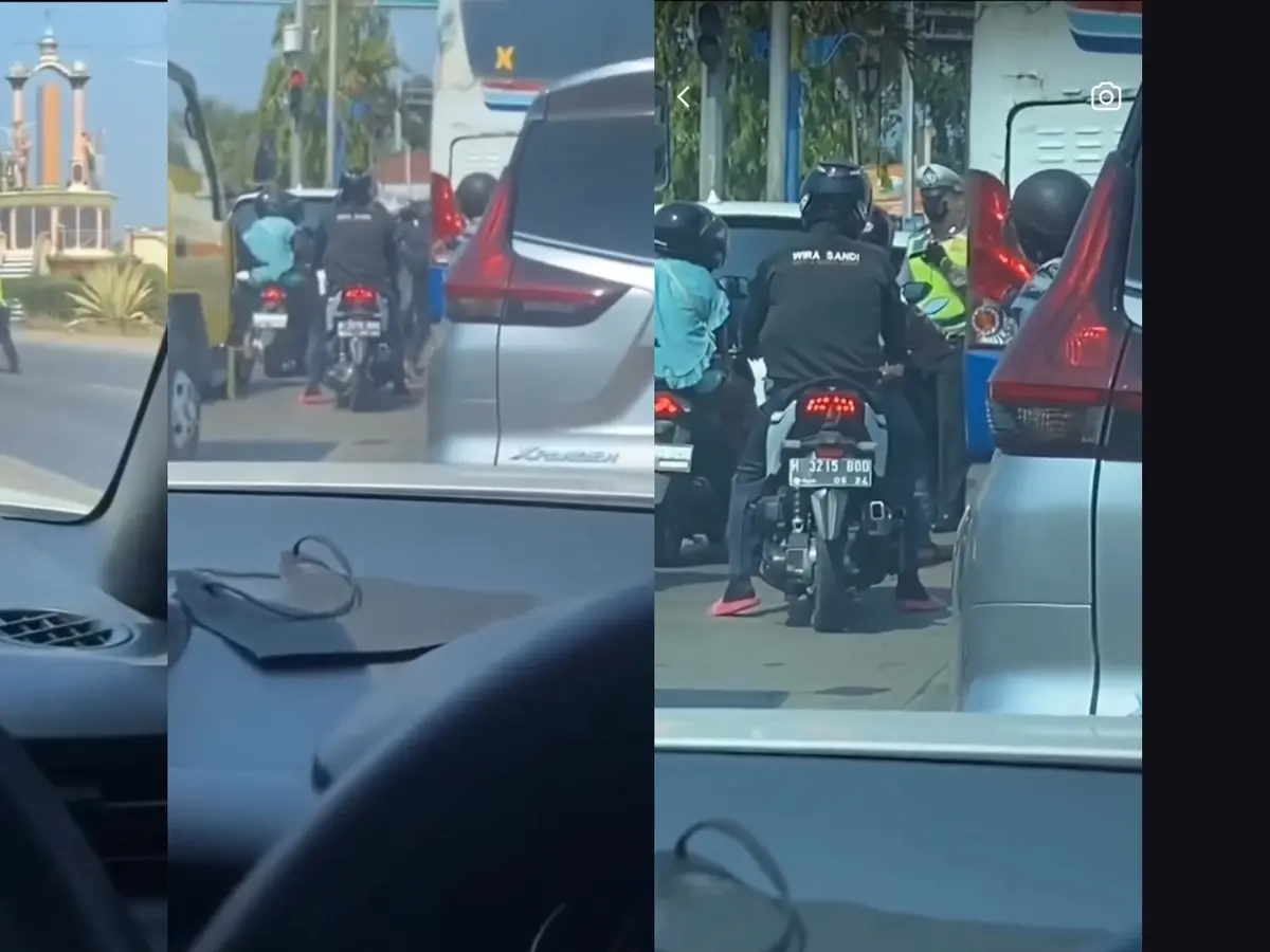 Takut Ketahuan Polisi, Penumpang Motor Tanpa Helm Ini Ngumpet di Dalam Bus  - Otomotif Liputan6.com