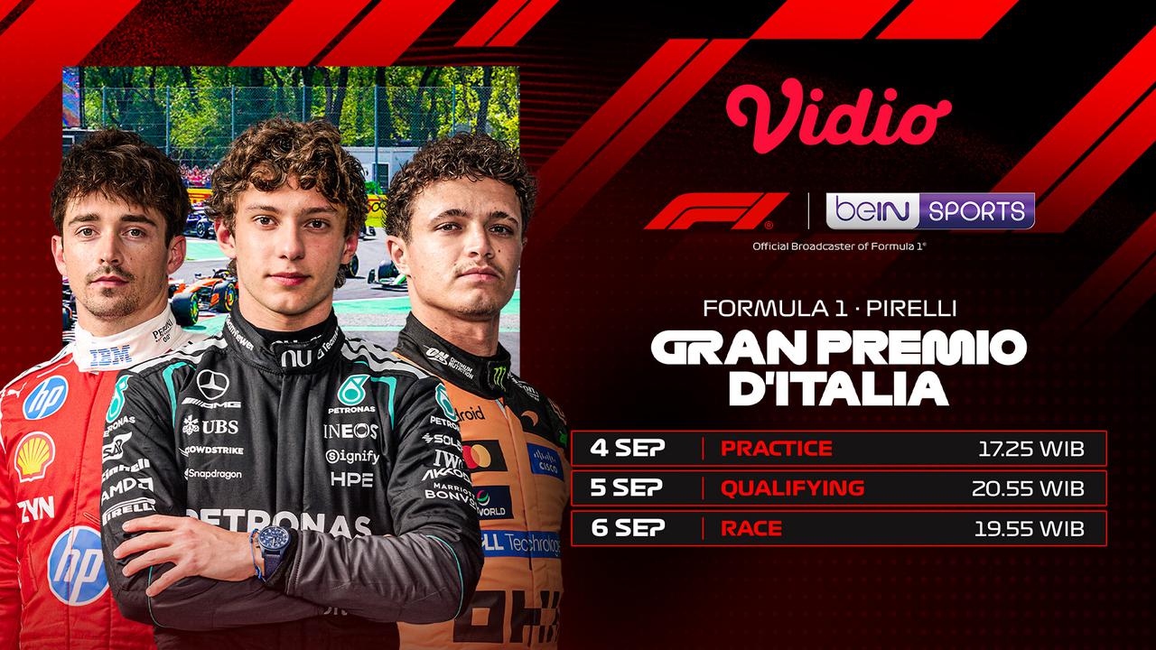 Live F1 Pirelli Gran Premio D’Italia 2026: Persaingan Russell dan Hamilton Pada Klasemen di Vidio