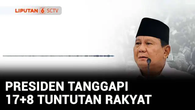 Presiden Prabowo akhirnya secara resmi menanggapi langsung 17+8 Tuntutan Rakyat yang ramai digaungkan masyarakat dalam rangkaian demonstrasi sejak akhir Agustus lalu. Presiden bilang sebagian tuntutan masuk akal dan bisa dibicarakan.