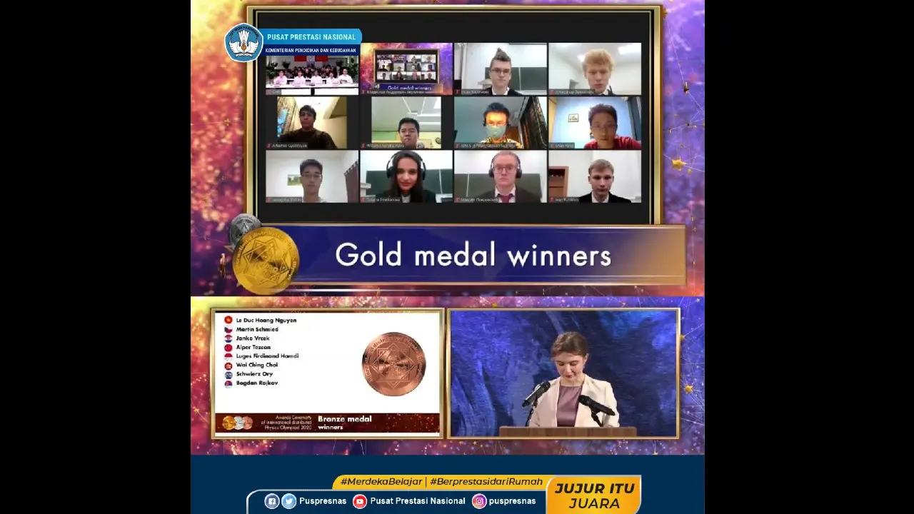 Dua siswa Indonesia memenangkan olimpiade fisika  International distributed Physics Olympiad (IdPhO) 2020 tingkat SMA