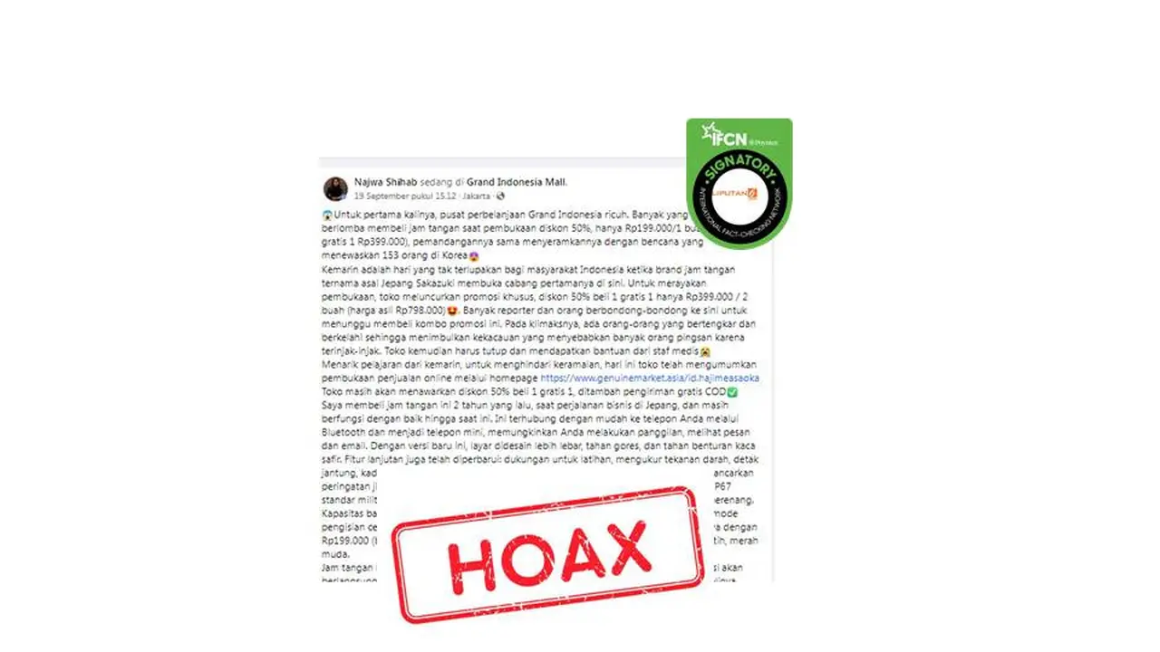 Cek fakta Najwa Shihab promosikan jam tangan