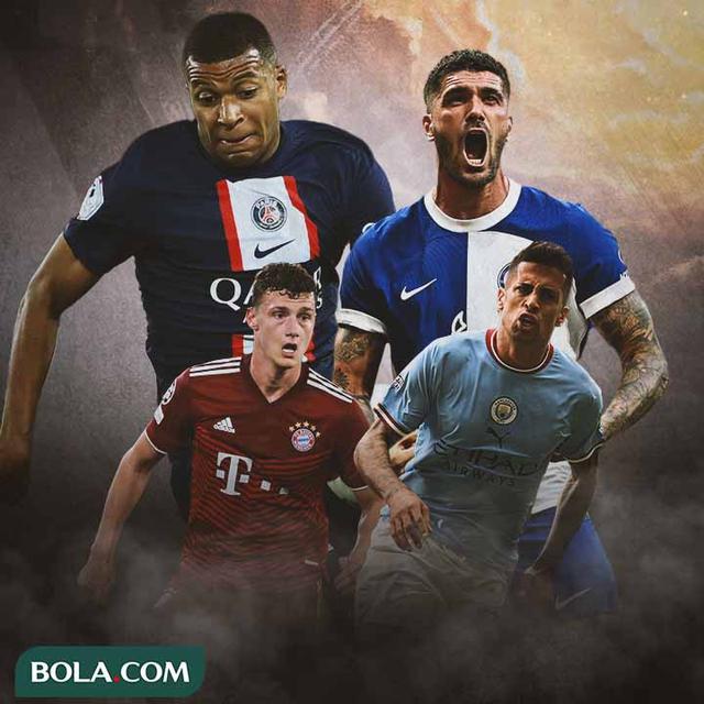 Ilustrasi - Kylian Mbappe, Rodrigo De Paul, Joao Cancelo, Benjamin Pavard