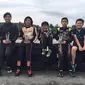 Sergio Noor (tengah) jadi juara Micro Max di Rotax Max Challenge Thailand (istimewa/Liputan6.com)