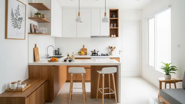 Dapur Open Space dengan Mini Bar