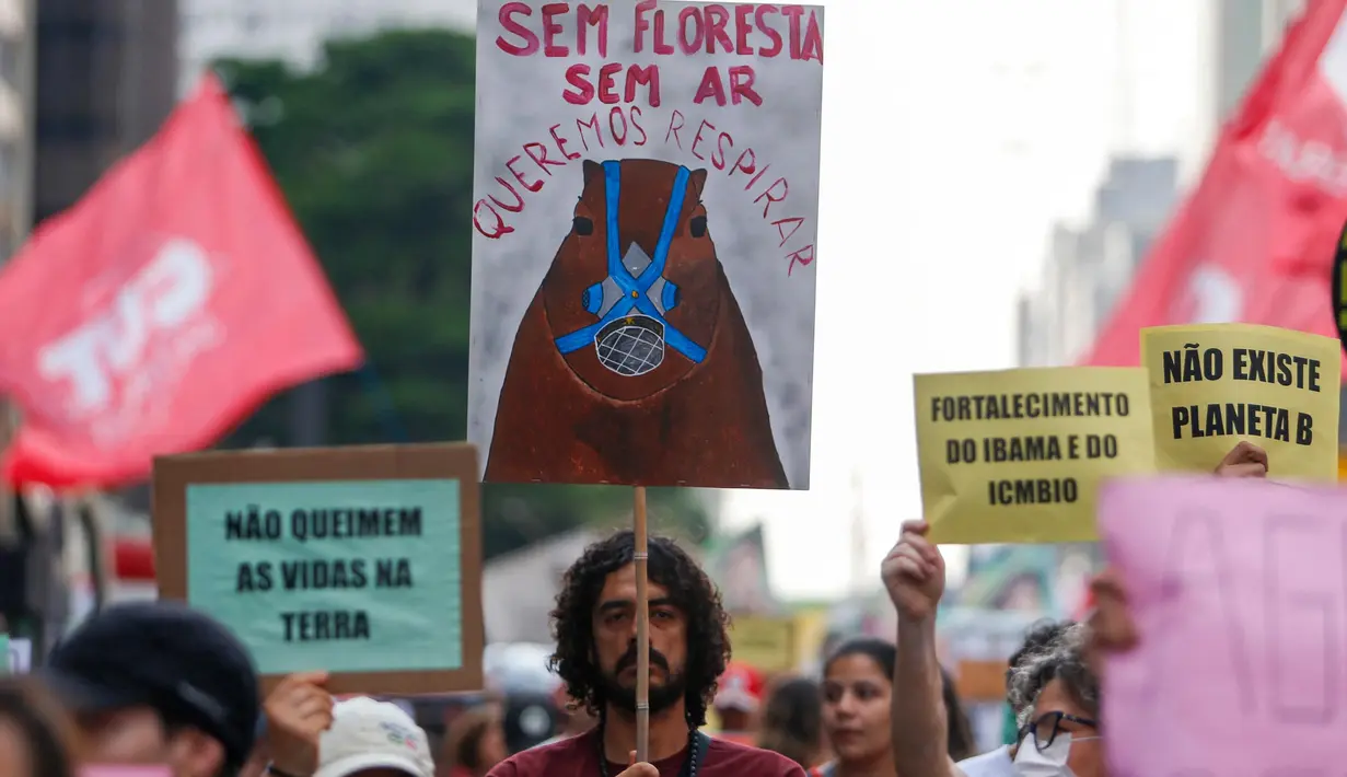 Kebakaran hutan memicu terjadinya kekeringan ekstrem. (Miguel SCHINCARIOL/AFP)