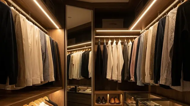 Desain Walk-In Closet di Kamar Sempit