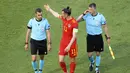 Striker Wales, Gareth Bale tidak bisa berbuat banyak hingga babak pertama usai. (Foto: AP/Naomi Baker/Pool)