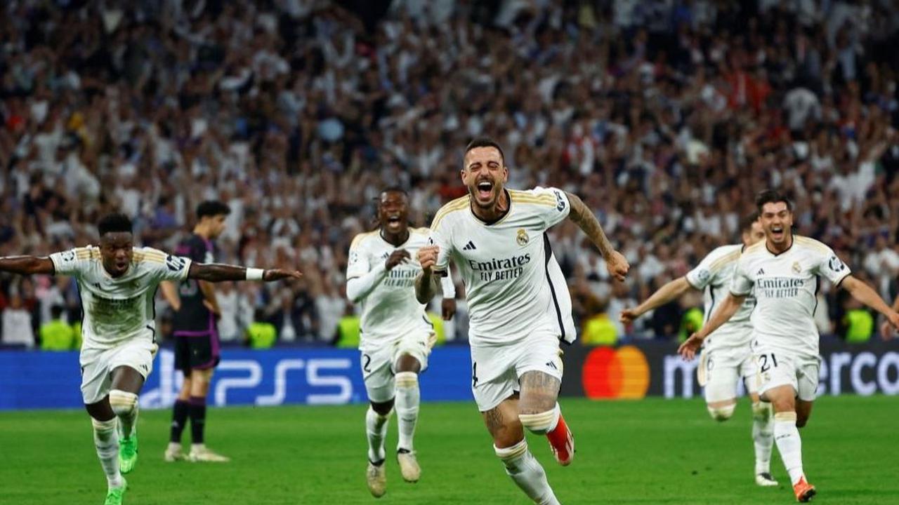 Semangat tak menyerah Real Madrid sampai di situ. <br><br>Kehadiran Joselu yang masuk sebagai pemain pengganti pada menit ke-81 justru menjadi menyelamat bagi tim tuan rumah. Foto: Reuters<br>