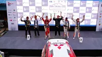 Rifat Sungkar berhasil menjuarai Rally Danau Toba APRC 2022 yang sudah jadi penantian selama 12 tahun. (istimewa)