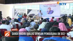 Sandiaga Uno berdialog dengan para pengusaha UMKM OKE OCE di Festival Local Heroes Brand.