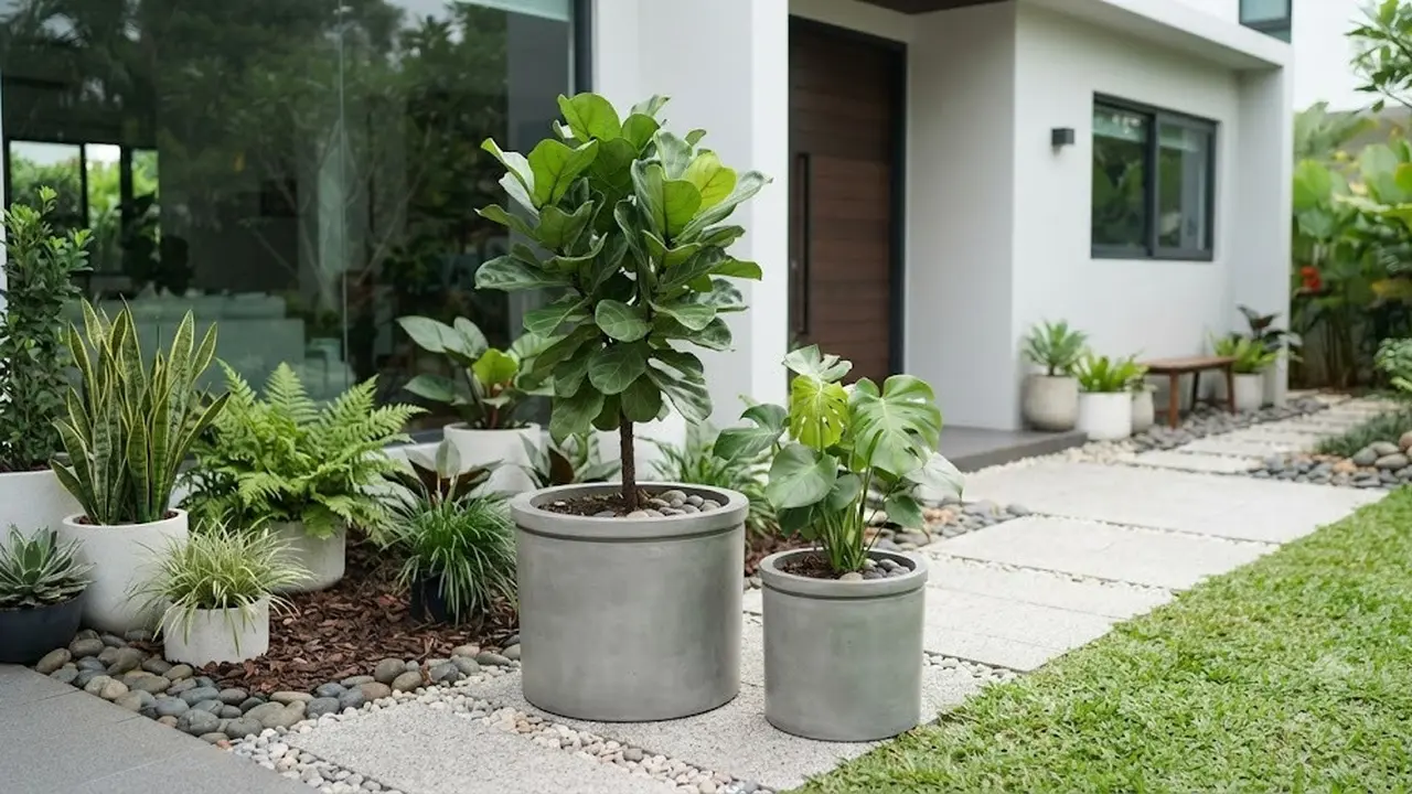 Cara Membuat Pot Semen dari Ember Bekas (AI Generated)