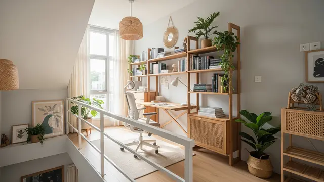 Interior Rumah Minimalis dengan Mezzanine yang Estetik dan Nyaman dengan Ruang Kerja Produktif