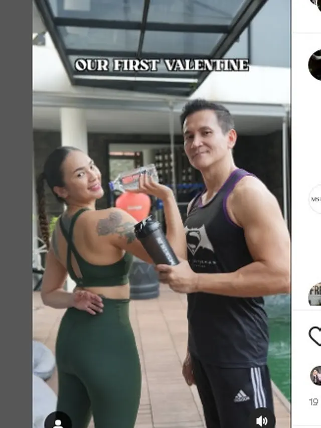 Marcelino Lefrandt – Violenzia Jeanette olahraga bareng di hari Valentine (foto: Instagram marcelinolefrandt)