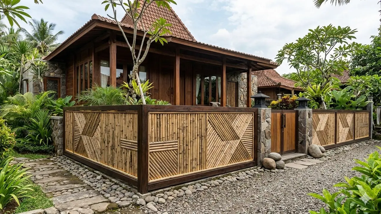 Pagar Bambu Minimalis untuk Rumah Joglo Modern (Foto: Gemini AI)