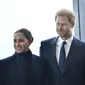 Meghan Markle dan Pangeran Harry di One World Observatory pada 23 September 2021 di New York City. (ROY ROCHLIN / GETTY IMAGES NORTH AMERICA / GETTY IMAGES VIA AFP)
