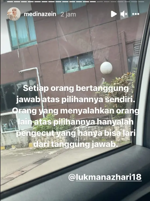 Unggahan Medina Zein. (Foto: Instagram @medinazein)