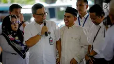 Direktur Rehabilitasi Sosial Penyandang Disabilitas (RSPD) Kementerian Sosial RI Rachmat Koesnadi saat menerima Himpunan Disabilitas Netra Indonesia di Gedung Kementerian Sosial, Jakarta, Senin (4/3). (Liputan6.com/Faizal Fanani)