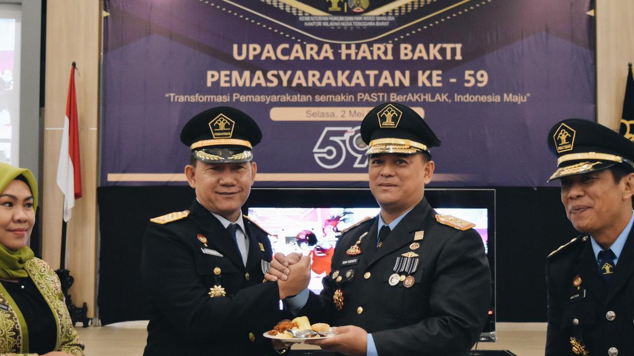 Upacara Hari Bhakti Pemasyarakatan Ke-59 dan Halal Bihalal, Kakanwil Kemenkumham NTB Sampaikan Pesan Ini