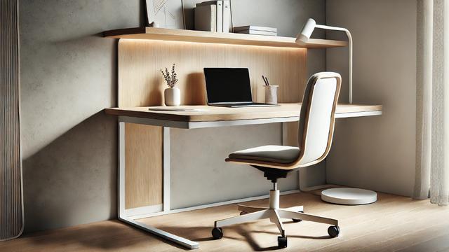 Meja Belajar Minimalis Modern Model Swivel (Foto: Rizka Nur Laily via ChatGPT)