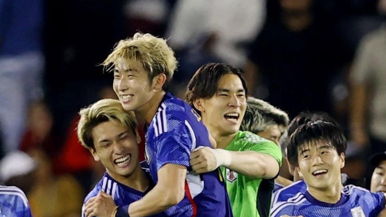 Gol tunggal dicetak oleh Fuki Yamada pada masa injury time. Foto: REUTERS / Ibraheem Al Omari