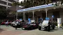 Lima mobil listrik ITS yang mengikuti kegiatan Jambore Kendaraan Listrik Nasional tiba di Kantor PLN Unit Induk Distribusi (UID) Jakarta, Selasa (3/9/2019). Jambore nasional tersebut berbentuk rally dan menempuh jarak 900 kilometer (km) dari Surabaya menuju Jakarta. (Liputan6.com/Johan Tallo)