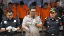 Kabid Humas Polda Metro Jaya, Kombes Pol Argo Yuwono memberikan keterangan pers dalam rilis kasus narkotika jaringan internasional di Jakarta, Kamis (13/6/2019). Petugas mengungkap tiga kasus penyelundupan narkotika jaringan internasional dengan barbuk 45 kg sabu. (Liputan6.com/Immanuel Antonius)