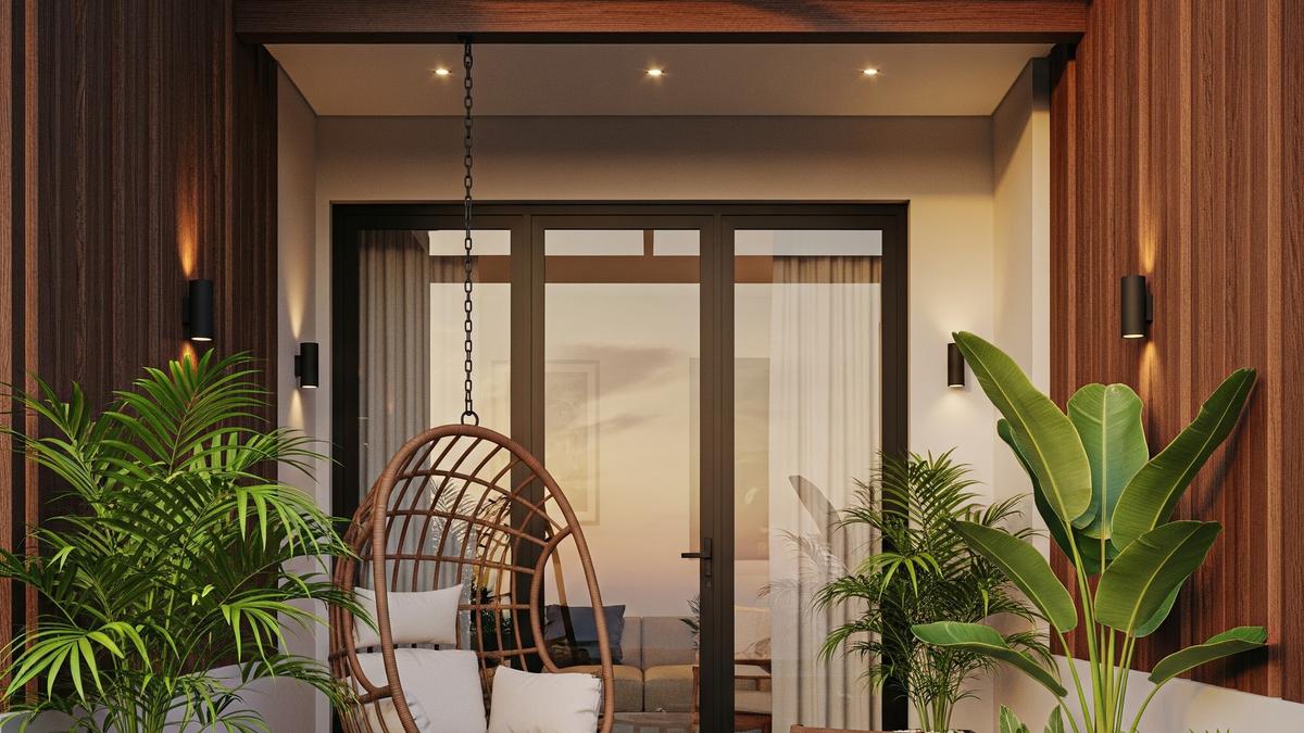 12 Desain Teras Rumah Kecil dengan Kursi Gantung, Area Sempit Jadi Ruang Santai