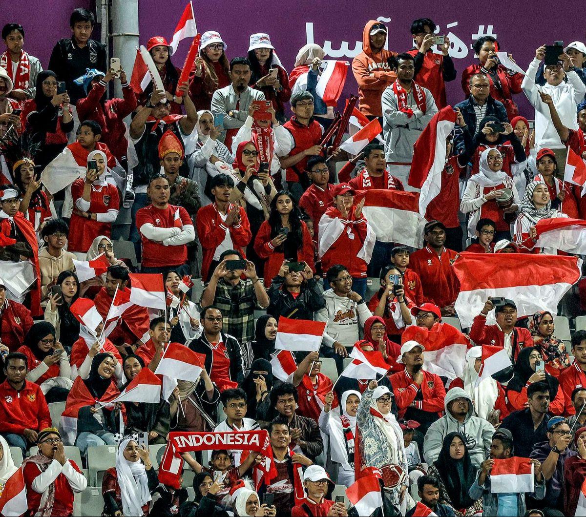Timnas Indonesia sukses mengandaskan Vietnam dalam laga kedua Piala Asia 2023, pada Jumat (19/1/2024). Pasukan Garuda menang dengan skor&nbsp;tipis 1-0 atas Vietnam.&nbsp;AFP/Karim Jaafar