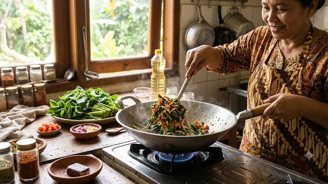 Resep Genjer Teri Pedas