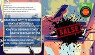 Tangkapan layar klaim link untuk pelanggan PLN mendapat token listrik gratis Rp 250 ribu secara online.