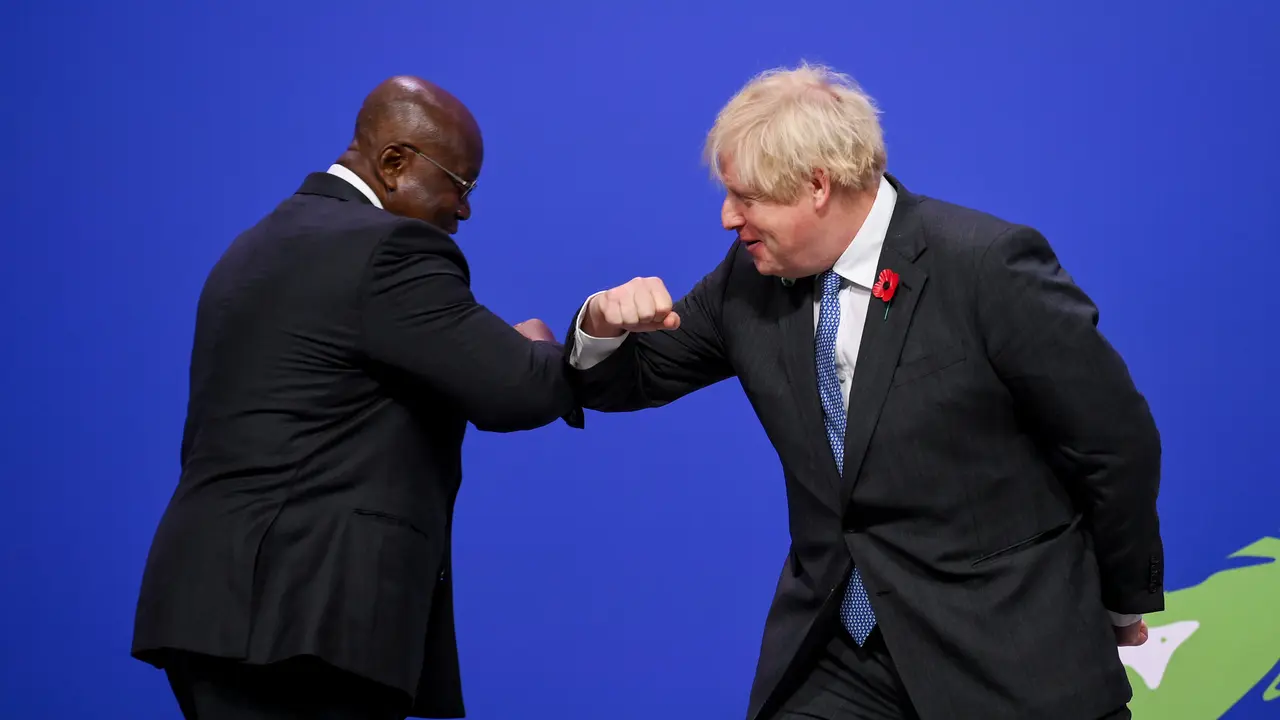 PM Inggris Boris Johnson dan Presiden Ghana, Nana Akufo-Addo.