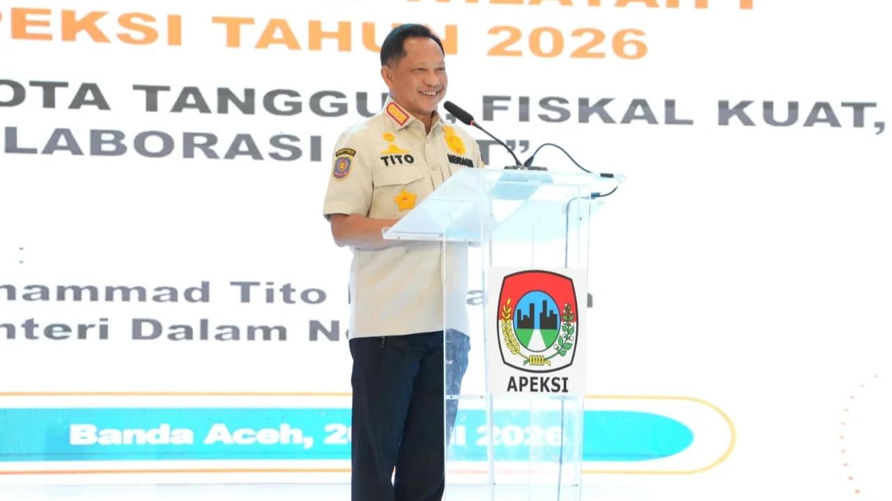 Mendagri Tito Karnavian keynote speaker dalam Rapat Kerja Komisariat Wilayah (Komwil) I Asosiasi Pemerintah Kota Seluruh Indonesia (APEKSI) di Kota Banda Aceh
