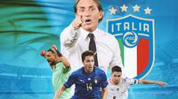 Piala Eropa - Timnas Italia_Roberto Mancini, Gianluigi Donnarumma, Federico Chiesa, Jorginho (Bola.com/Adreanus Titus)