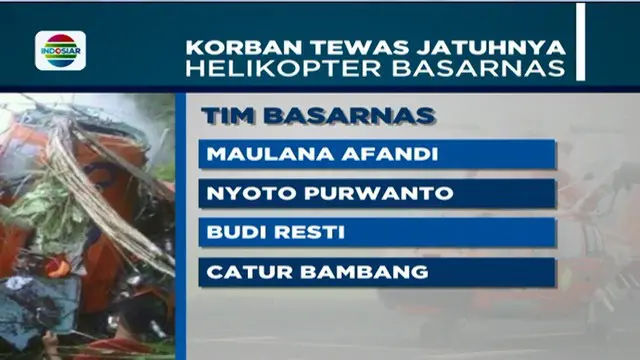 Delapan korban tewas dalam insiden jatuhnya helikopter Basarnas di Gunung Butak, Temanggung, Jawa Tengah, dibawa ke Rumah Sakit Bhayangkara.