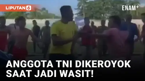 VIDEO: Jadi Wasit Sepak Bola, Anggota TNI di Malinau Dipukuli Penonton dan Pemain