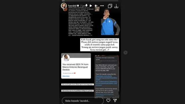 Lolly Anak Nikita Mirzani Tunjukkan Bukti Transferan dari Antonio Dedola: Aku Pakai Kartu Mimi Tapi Isinya Uang Papa