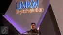 Direktur Utama PT BRI Asmawi Syam memberi sambutan dalam UMKM Digital Solution di JI Expo Kemayoran Jakarta, Sabtu (17/12). Acara ini yang diselenggarakan pada tanggal 17 s.d 18 Desember 2016. (Liputan6.com/Faizal Fanani)
