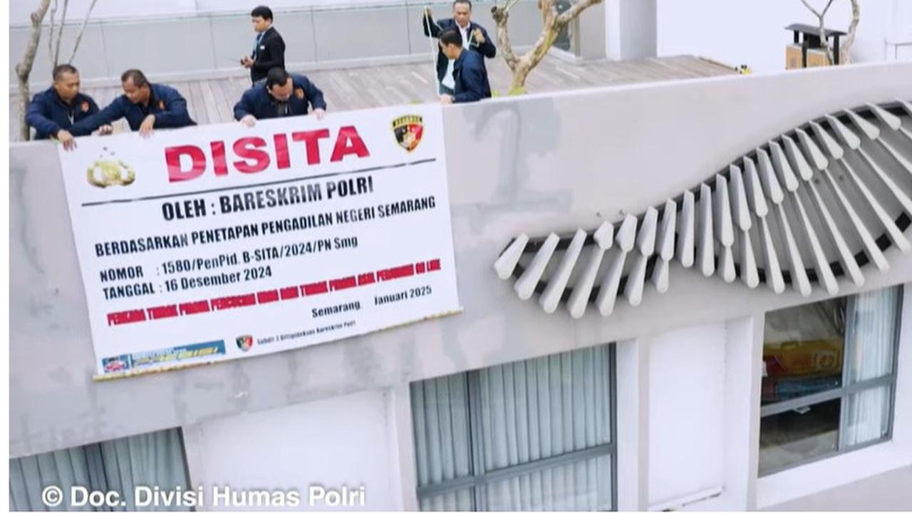 VIDEO: Bareskrim Ganas Sita Hotel Mewah Aruss Semarang, Diduga Hasil Cuci Uang Judi Online