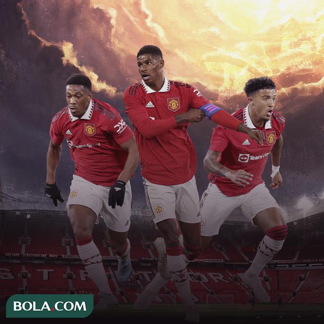 Ilustrasi - Anthony Martial, Jadon Sancho, Marcus Rashford