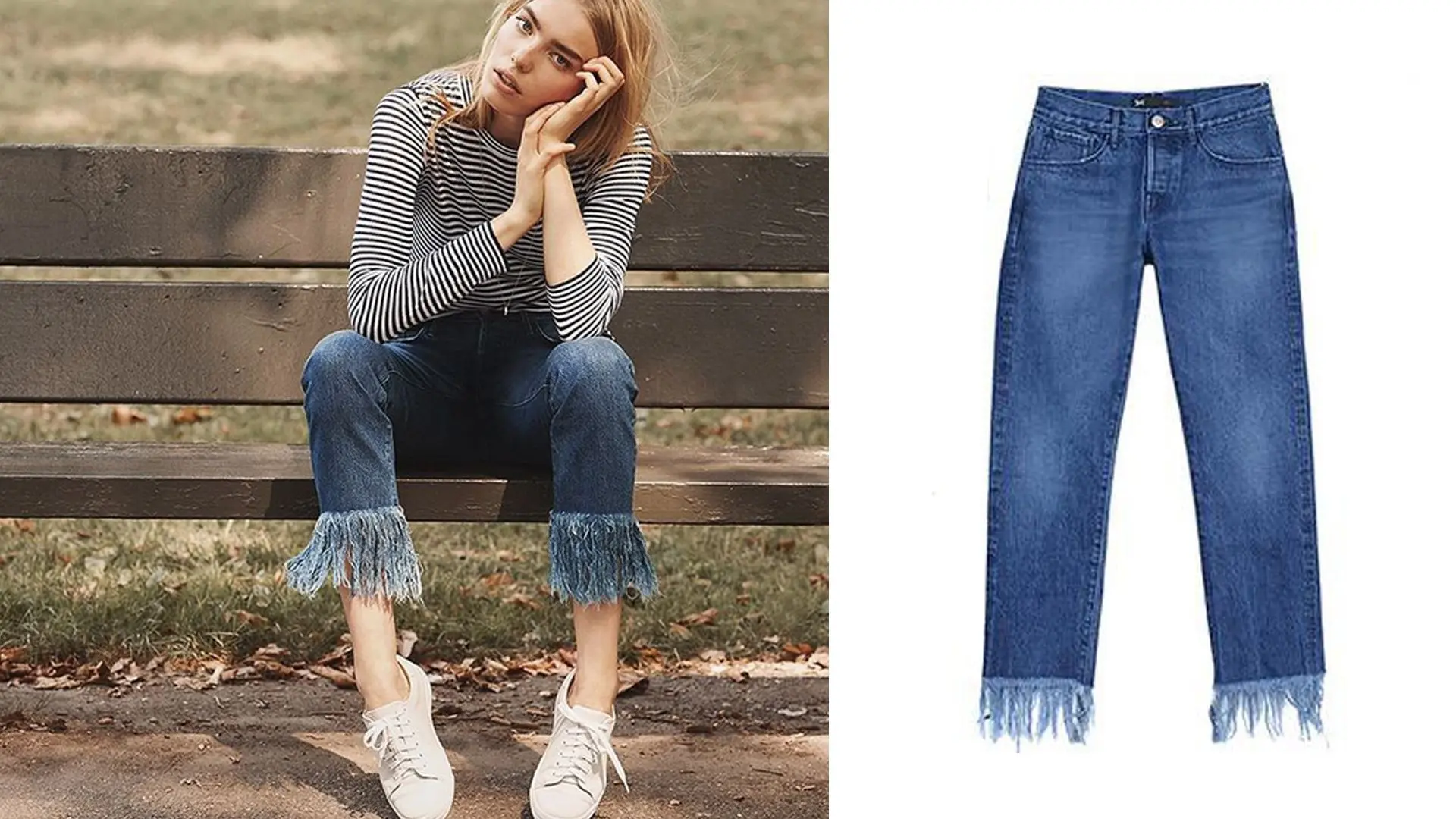 Frayed jeans atau jeans robek trend di kalangan selebriti. (Image: i.amz.mshcdn.com)