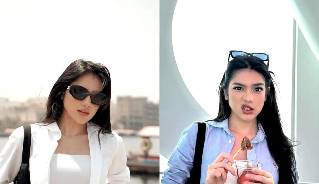 Dalam suasana musim panas yang terik, ia memilih tampilan effortless chic dengan kemeja simpel yang tetap terlihat stylish dan mewah. [@davinaakaramoyy].