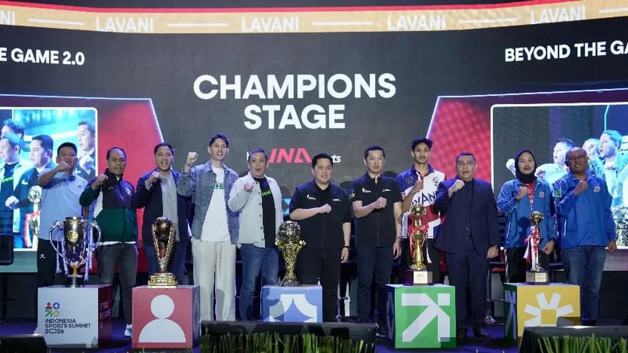 Perwakilan Persebaya Candra Wahyudi di panggung Indonesia Sports Summit 2026